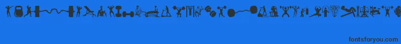 Gym Font – Black Fonts on Blue Background