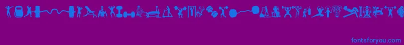 Шрифт Gym – синие шрифты на фиолетовом фоне