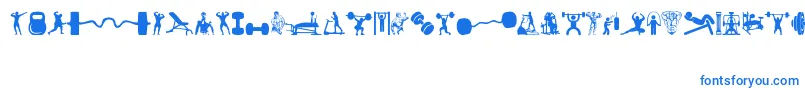 Gym Font – Blue Fonts on White Background