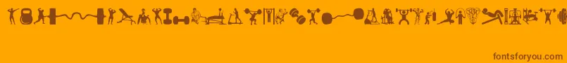 Gym Font – Brown Fonts on Orange Background
