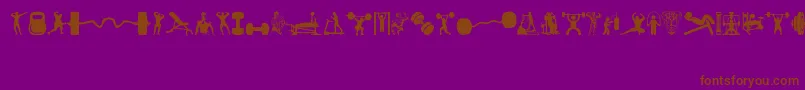 Gym-fontti – ruskeat fontit violetilla taustalla