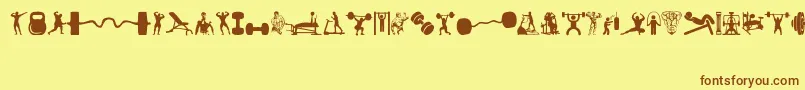 Gym Font – Brown Fonts on Yellow Background
