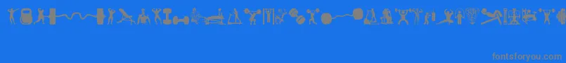 フォントGym – 青い背景に灰色の文字