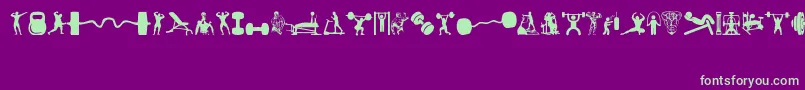 フォントGym – 紫の背景に緑のフォント