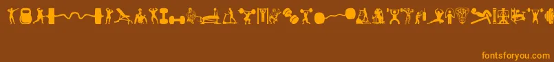 Gym Font – Orange Fonts on Brown Background