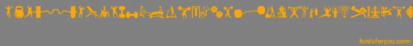 Gym Font – Orange Fonts on Gray Background