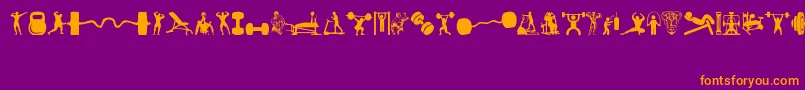 Gym Font – Orange Fonts on Purple Background