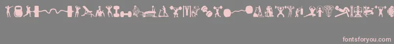フォントGym – 灰色の背景にピンクのフォント