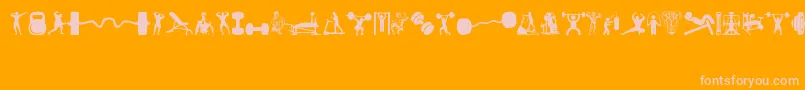 Gym Font – Pink Fonts on Orange Background
