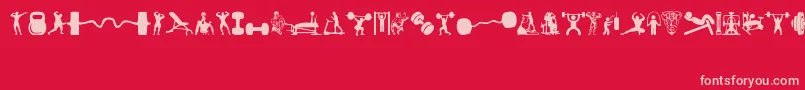 Gym-Schriftart – Rosa Schriften auf rotem Hintergrund