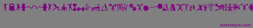 フォントGym – 紫色のフォント、灰色の背景