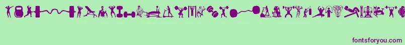 Police Gym – polices violettes sur fond vert
