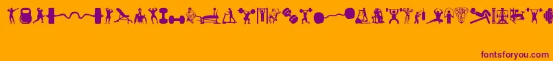 Gym Font – Purple Fonts on Orange Background