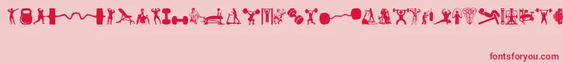 Gym Font – Red Fonts on Pink Background