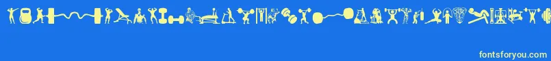 Gym Font – Yellow Fonts on Blue Background