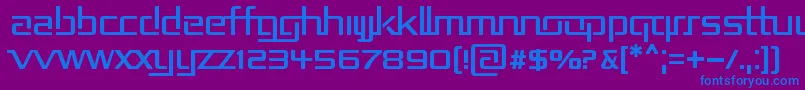 フォントRepublikaIi – 紫色の背景に青い文字