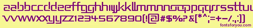 フォントRepublikaIi – 紫色のフォント、黄色の背景