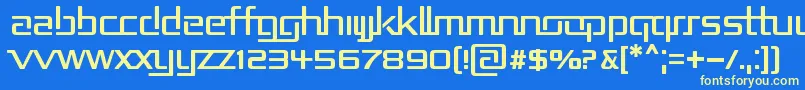 RepublikaIi Font – Yellow Fonts on Blue Background