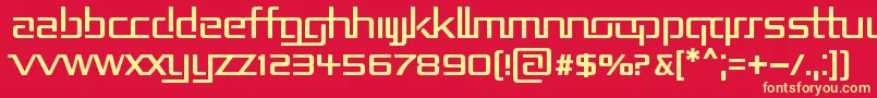 フォントRepublikaIi – 黄色の文字、赤い背景