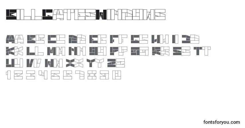BillGatesWindows-fontti – aakkoset, numerot, erikoismerkit