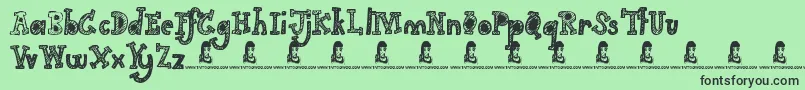 fuente GimmeYourLove – Fuentes Negras Sobre Fondo Verde