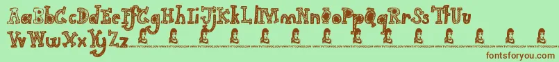 GimmeYourLove Font – Brown Fonts on Green Background