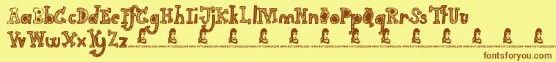 GimmeYourLove Font – Brown Fonts on Yellow Background