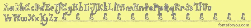 GimmeYourLove-Schriftart – Graue Schriften auf gelbem Hintergrund