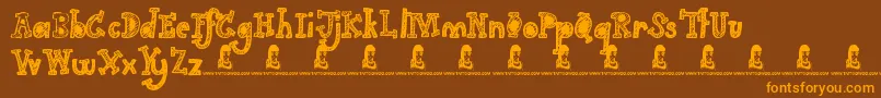GimmeYourLove Font – Orange Fonts on Brown Background