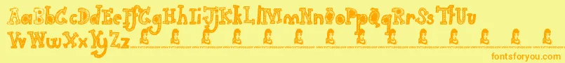 More about GimmeYourLove Font GimmeYourLove Font – Orange Fonts on Yellow Background