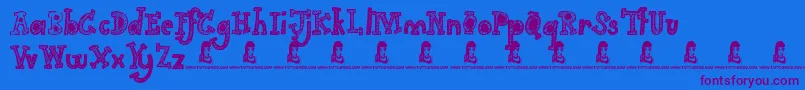 Police GimmeYourLove – polices violettes sur fond bleu