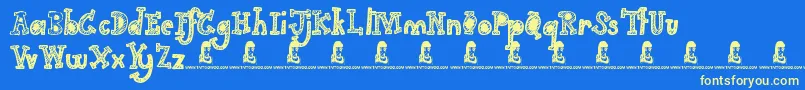 GimmeYourLove Font – Yellow Fonts on Blue Background