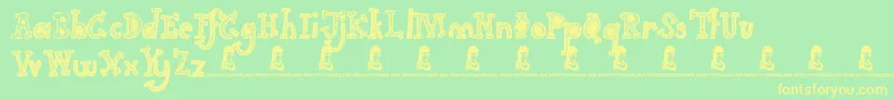 GimmeYourLove Font – Yellow Fonts on Green Background