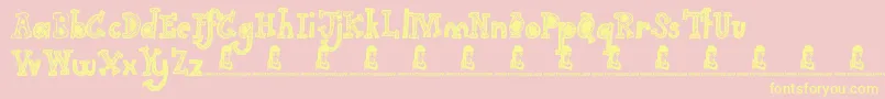 Fonte GimmeYourLove – fontes amarelas em um fundo rosa