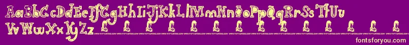 Fonte GimmeYourLove – fontes amarelas em um fundo roxo
