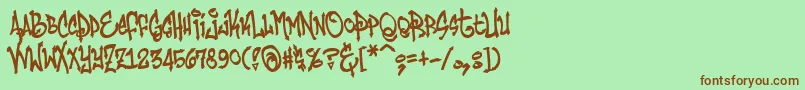 Шрифт HumbuckerNasty – коричневые шрифты на зелёном фоне