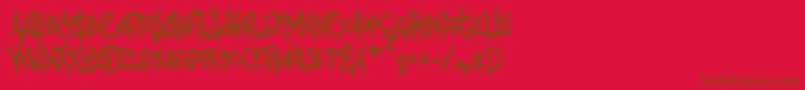 HumbuckerNasty Font – Brown Fonts on Red Background