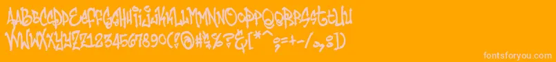 HumbuckerNasty-Schriftart – Rosa Schriften auf orangefarbenem Hintergrund