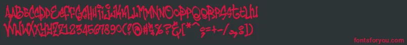 HumbuckerNasty Font – Red Fonts on Black Background