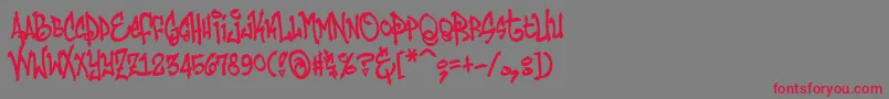 HumbuckerNasty Font – Red Fonts on Gray Background
