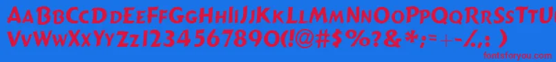 GeGreenwayCaps Font – Red Fonts on Blue Background