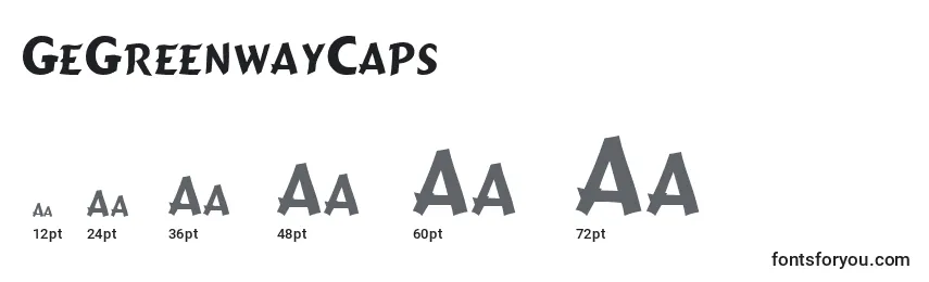 Größen der Schriftart GeGreenwayCaps