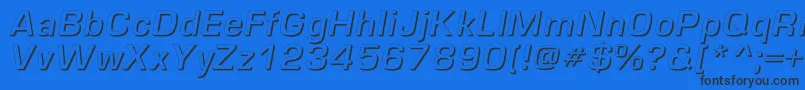 EuropeshadowcItalic Font – Black Fonts on Blue Background