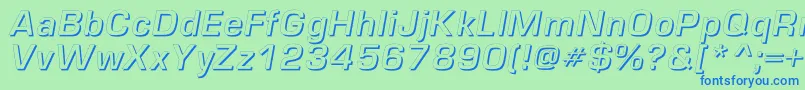 EuropeshadowcItalic Font – Blue Fonts on Green Background