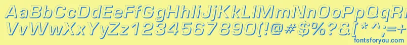 EuropeshadowcItalic Font – Blue Fonts on Yellow Background