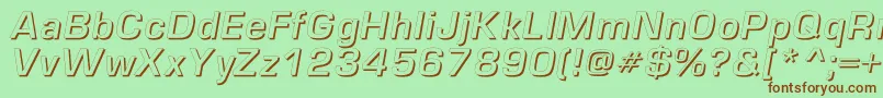 EuropeshadowcItalic Font – Brown Fonts on Green Background