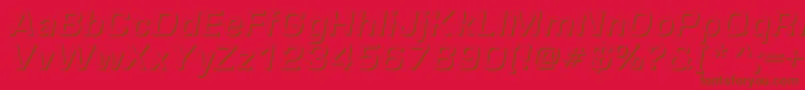 Fonte EuropeshadowcItalic – fontes marrons em um fundo vermelho
