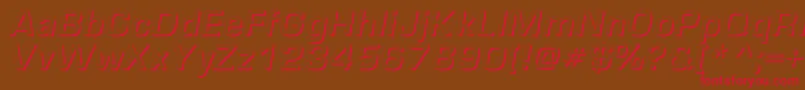 EuropeshadowcItalic Font – Red Fonts on Brown Background