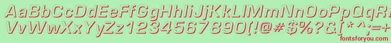 EuropeshadowcItalic Font – Red Fonts on Green Background