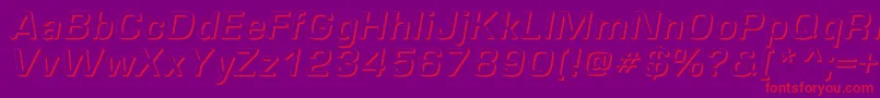 EuropeshadowcItalic Font – Red Fonts on Purple Background